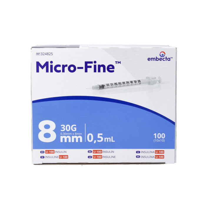 Microfine Syringe 0.5ml 8mm(30g) packet of 10